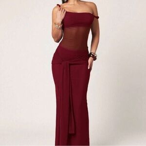 burgundy bodycon dress